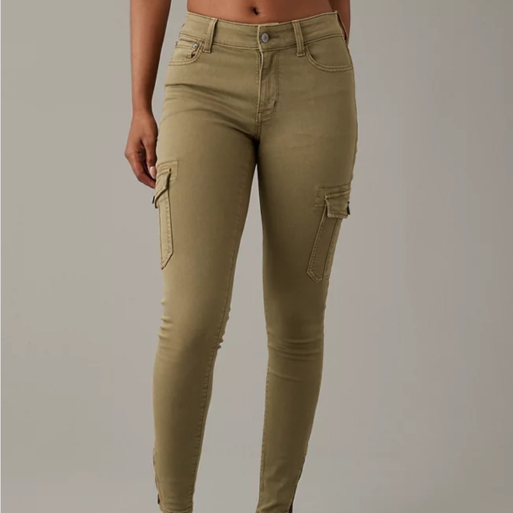 Green American Eagle Jeggings